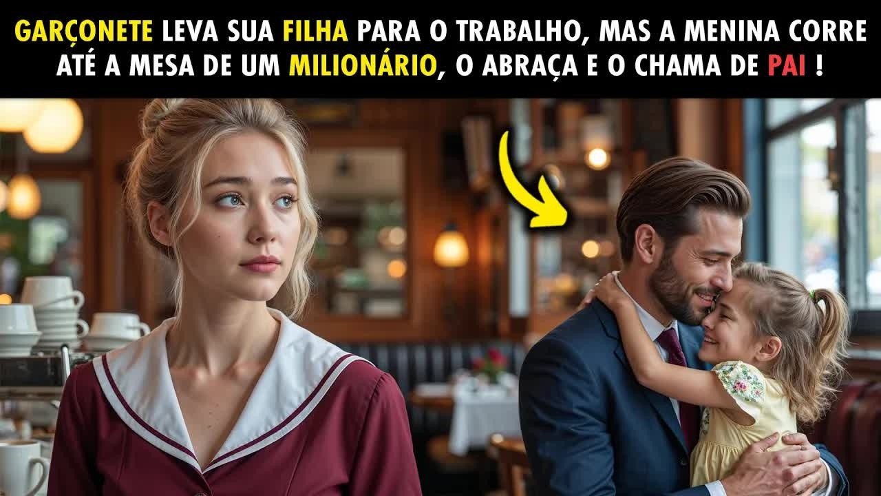 GARÇONETE LEVA SUA FILHA PARA O TRABALHO, MAS A MENINA VAI ATÉ  UM MILIONÁRIO, O CHAMA DE PAI!