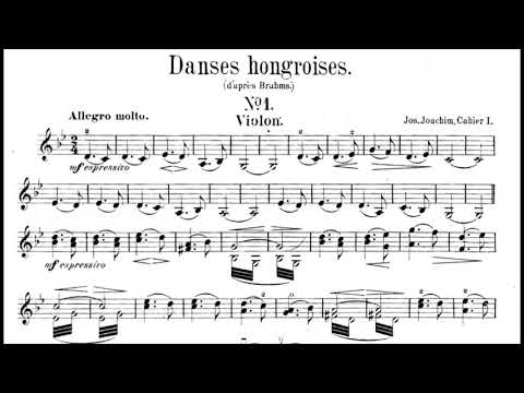 Heifetz plays Brahms Hungarian Dance no. 1 (sheet music + audio)