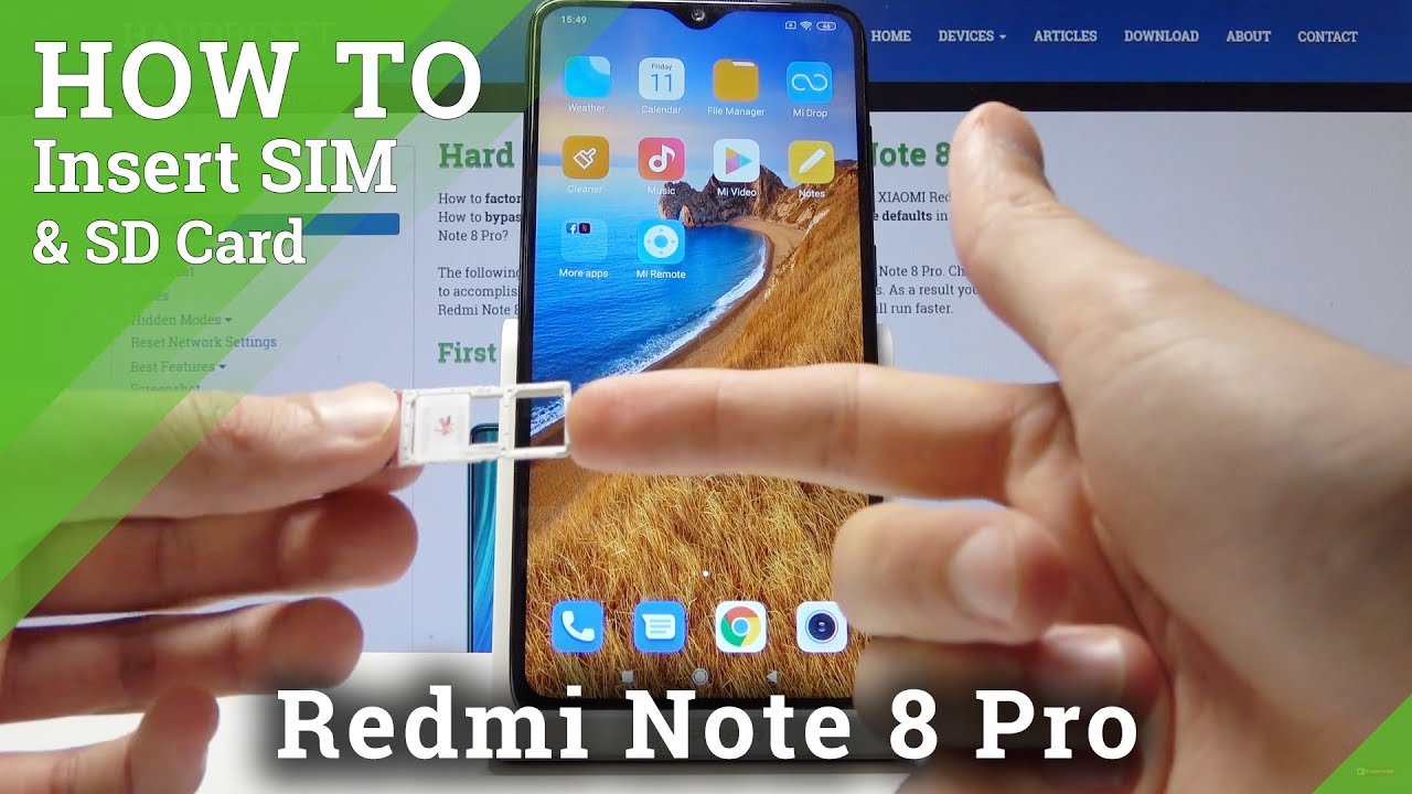How To Insert Sim Sd Card In Xiaomi Redmi Note 8 Pro Nano Sim