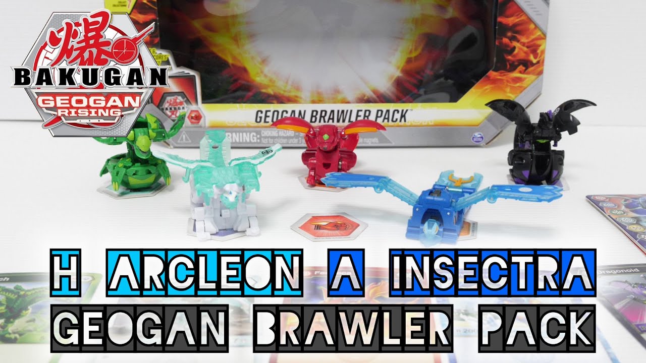 Bakugan Geogan Brawler 5-Pack, Exclusive Insectra and Arcleon Geogan and 3  Bakugan Collectible Action Figures
