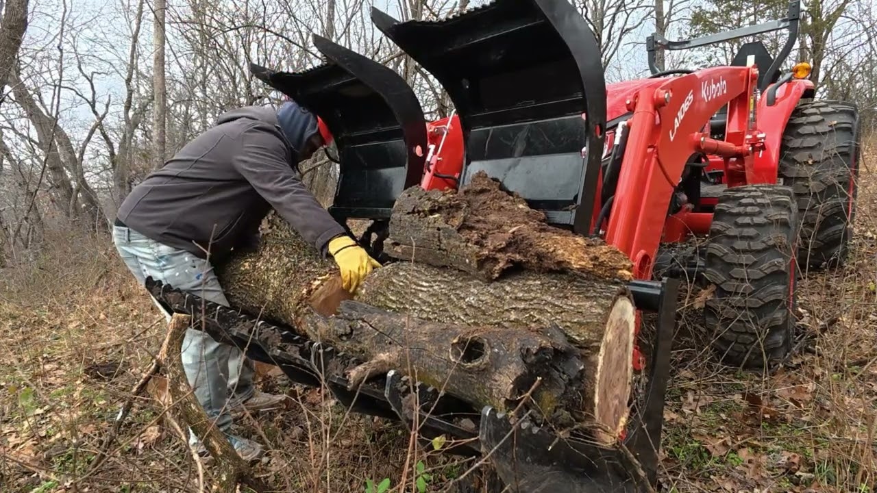 Clearing Dead Logs on Our 40 Acre Property | Stihl Farm Boss & Kubota MX4900