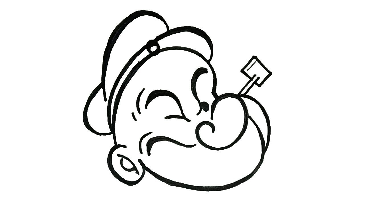 How To Draw Popeye Cartoon Characters Drawing Easy Step By Step Drawing For Kids Youtube