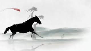 水墨画奔腾的马视频素材