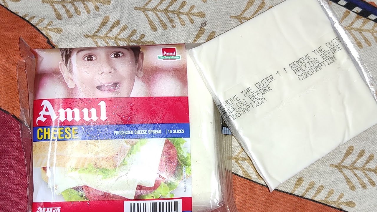 Amul cheese slice processed cheese spread Unboxing with price on pack