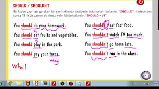 Should Shouldnt Suggestions Öneri Cümleleri