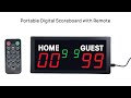 Portable digital scoreboard with remote