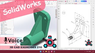 SolidWorks | 3D CAD EXERCISES 210 | StudyCadCam | Solution Tutorial |