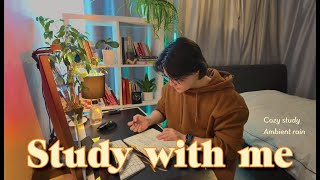 🔴 4 HOURS LIVE STUDY WITH ME📚| Rain sounds🌧, Pomodoro 50/10🍅