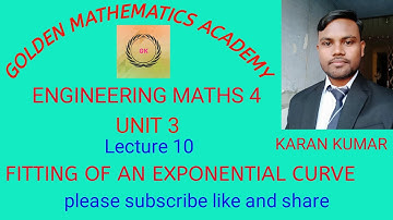 Engineering maths 4//Fitting of an exponential curve