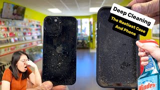 You won’t believe what came out inside of this iPhone 🤢🤮 #apple #iphone #asmr #gross #hair #roblox