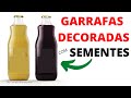 GARRAFAS E QUADRO DECORADOS COM SEMENTES DIY Artesanatos criativos do Compartilhando Arte