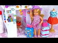 Baby Doll Packing Clothes in Travel Suitcase in Dollhouse! Play Toys