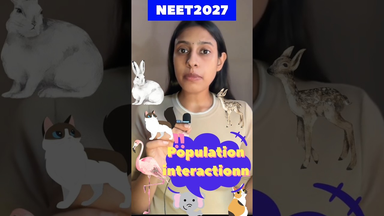🌿 Population Interactions in 60 Seconds | +, −, 0 Explained 🔥 | NEET 2027 Biology #shorts