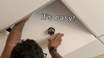How to install ceiling tile with sprinkler head in the middle. // Skill Stacking