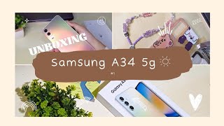 Unboxing aesthetic Samsung Galaxy A34 5G📦 | Accessories + Camera test✨️