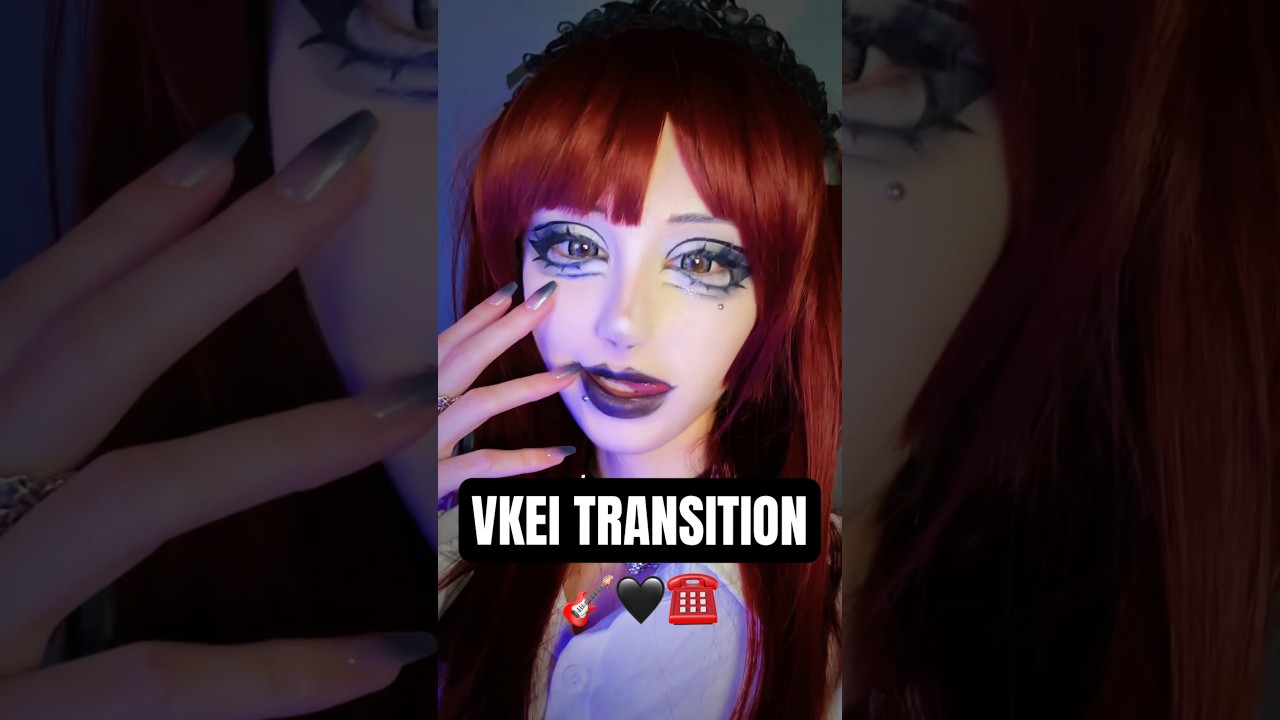 VKEI INSPIRED MAKEUP TRANSITION…🤭🎸🖤 #vkei #visualkei #makeup #transition #transformation