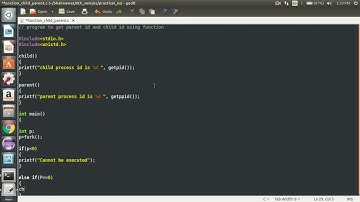 c program to create child & parent process id using a function  |   c program to create process
