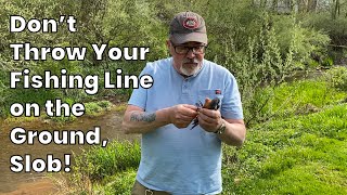 Rescuing a bird, tangled in fishing line.