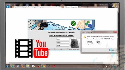 PHP Web Biometric Authentication DEMO using DigitalPersona 4500 Scanner