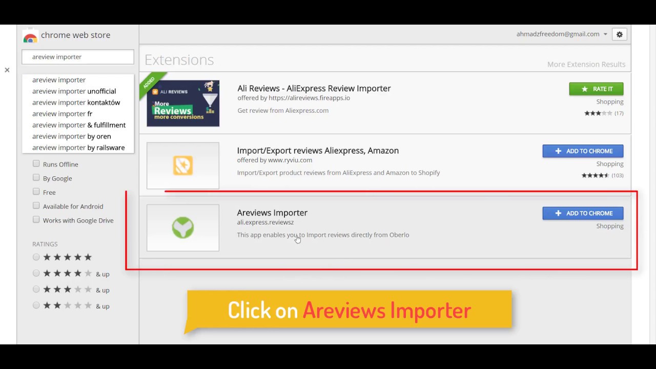 Areviews Aliexpress importer - import reviews from Dropified