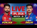 🔴 PBKS vs DC, IPL 2026, Live Cricket Match Scores, Commentary, Punjab vs Delhi , DC BAT