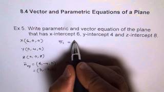 Write Parametric and Vector Equation of Plane Ex 5
