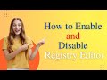 How to enable or disable registry editor in Hindi