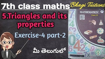 7th class maths in telugu||chapter-5 Traingle and its properties||Exercise-4 part-2