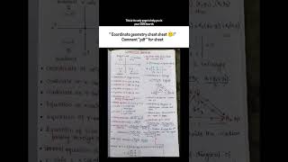 "Coordinates geometry Cheat Sheet 🤫!!