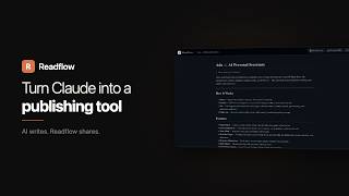Readflow — Turn Claude into a Publishing Tool