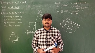 59 - Development of lateral suface of frustum of cone - Module 4 - Eng. Graphics by GURUDATT. H. M.