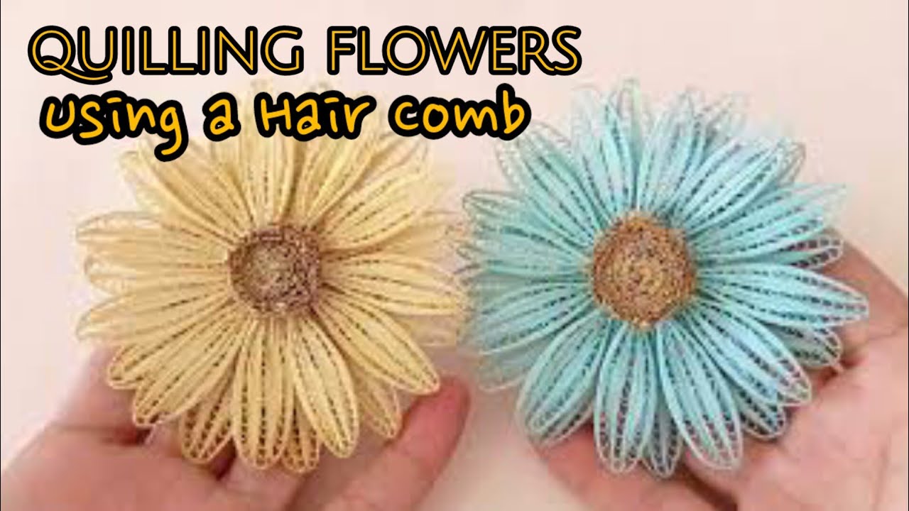 DIY QUILLING FLOWERS USING A HAIR COMB | BASIC PAPER QUILLING TUTORIAL