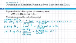 3.10 T Determining a Chemical Formula from Experimental Data