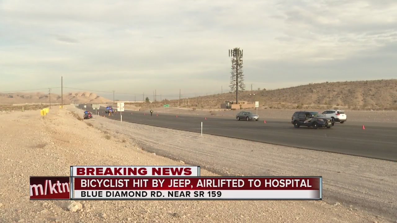 Bicyclist airlifted to the hospital after being hit by Jeep - YouTube