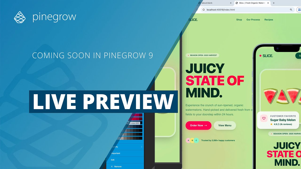 Live Preview - Coming Soon in Pinegrow 9 - YouTube