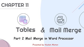 Std 9 Computer Chapter 11  Tables and Mail Merge (Part 2 Mail Merge in Word Processor)
