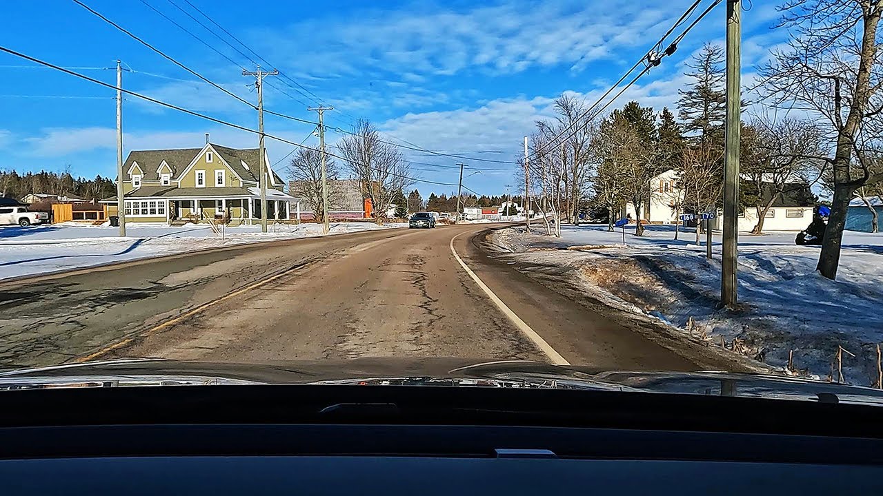 V292 Driving from Grande-Digue NB to Caissie Cape NB Canada Feb 2026