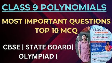 Best MCQ | Chapter 2 Polynomials | NCERT Class 9 Maths | Class 9 Polynomials | Class 9 Maths MCQ |