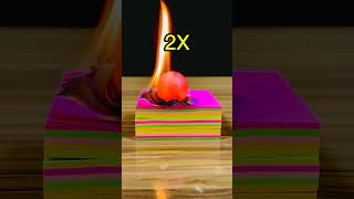 1000°C RED HOT BALL vs colourful paper 👙😀 ! #experiment #scienceexperiment #ASMR