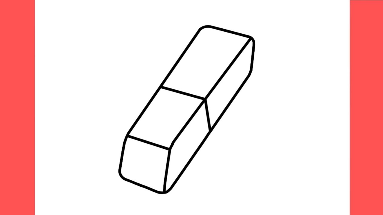 How to draw an eraser easy step by step for beginners - YouTube