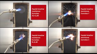 Fire test of first façade breather membrane Euroclass A2-s1,d0 Stamisol Safe One
