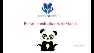 30 -  Pandas - pandas.factorize() Method