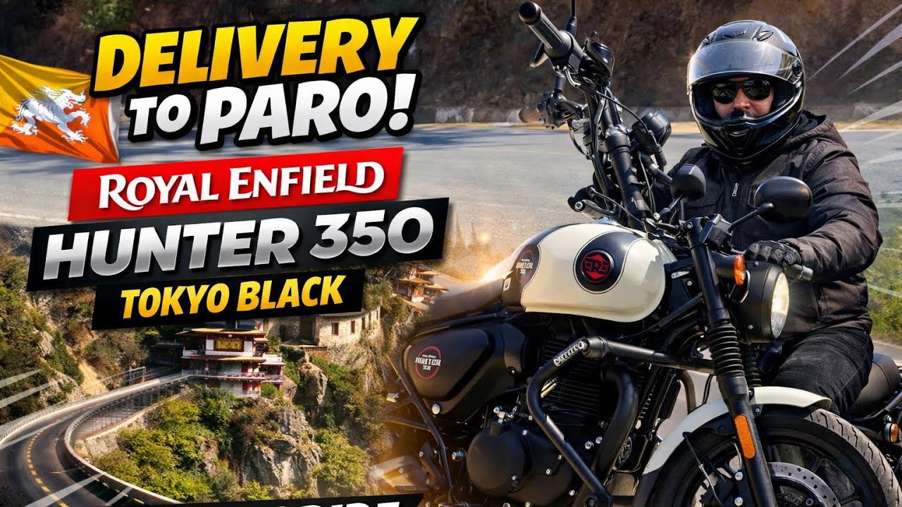 Delivery Ride to Paro | Royal Enfield Hunter 350 Tokyo Black 🇧🇹