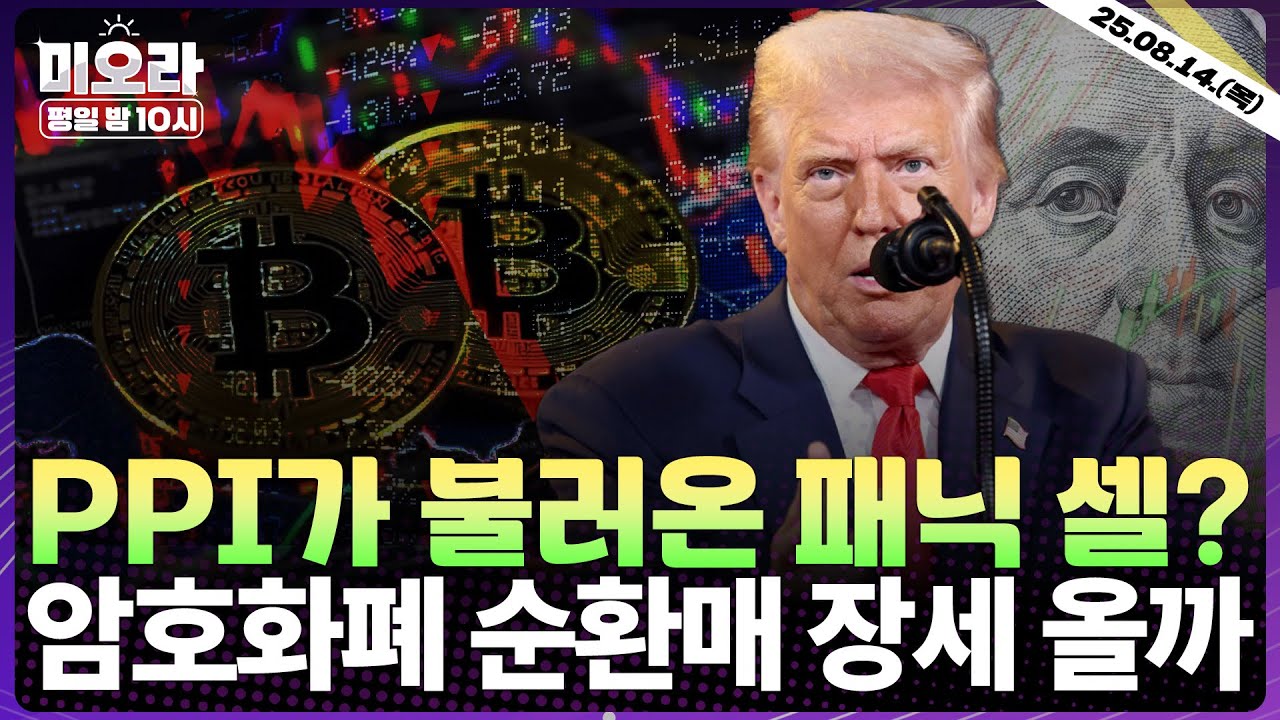 [LIVE] 7월 PPI 예상치 큰 폭으로 상회 | 골드만삭스 “관세 부담, 결국 소비자 몫” | 비트코인, 12만4천달러도 돌파…사상  최고치 | 미오라ㅣ08/14