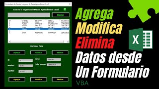 Formulario de Control e Ingreso de DATOS    Oculta el Excel Para Mostrar FORMULARIO VBA USERFORM