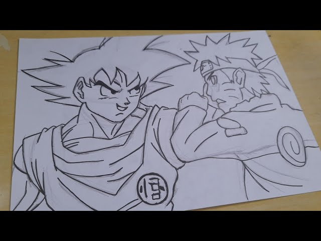 Desenhando BATALHA de GOKU VS NARUTO AO VIVO #2 