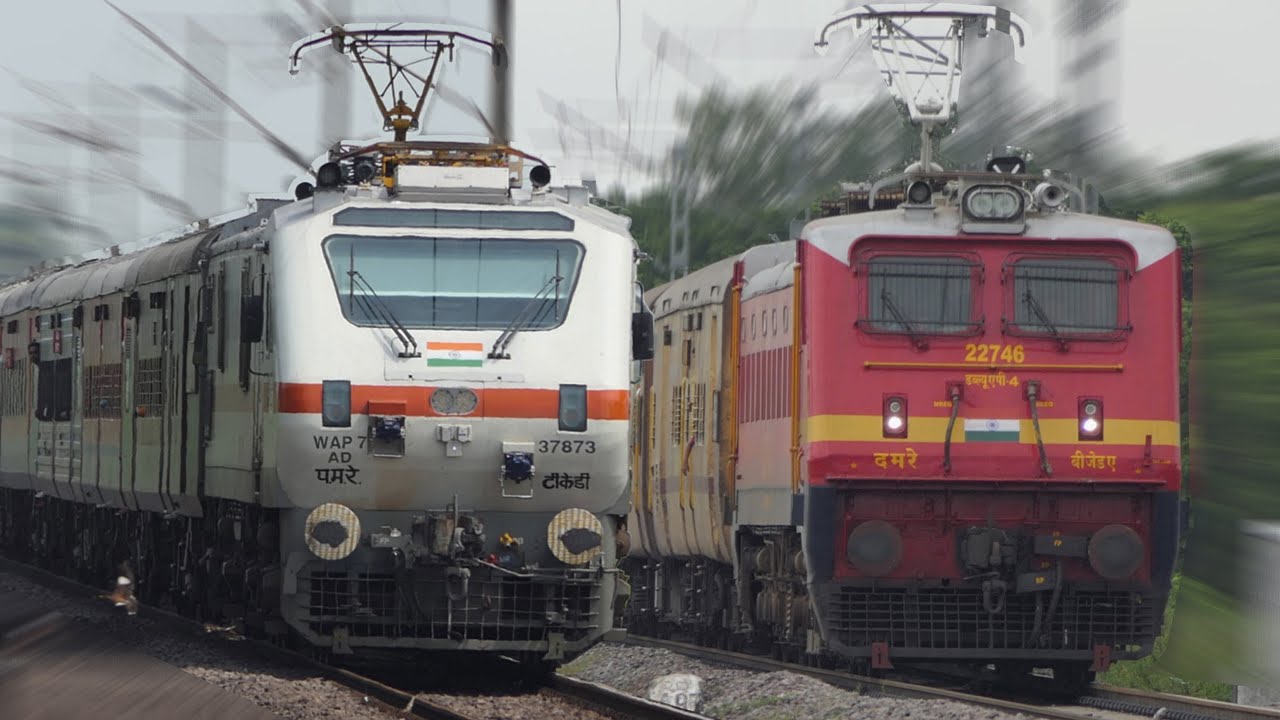 24 In 1] India's 1st Aerodynamic WAP-7 | High SPEED Train VIDEOS