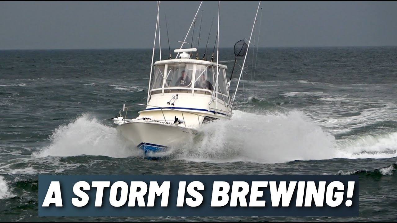 Boaters Race Back Through Manasquan Inlet to Beat the Storm! SHORE BOATS