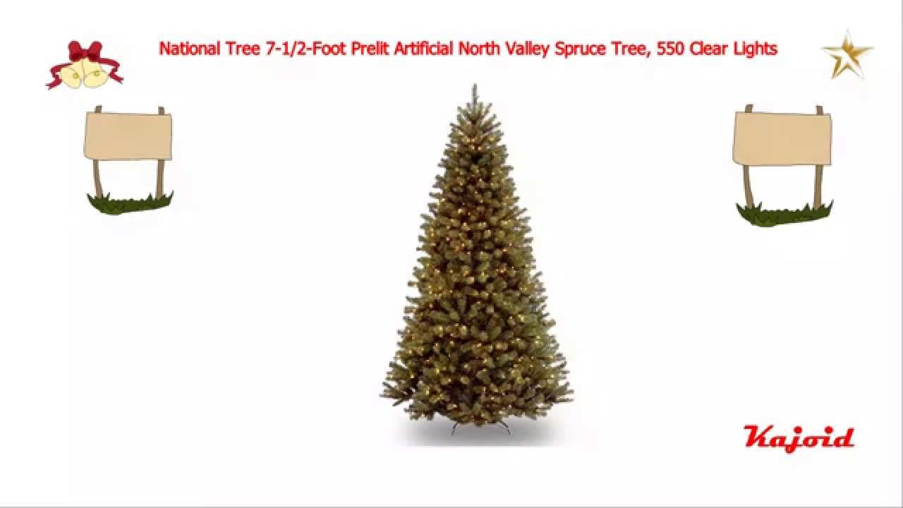 National Tree 7 1 2 Foot Prelit Artificial North Valley Spruce Tree 550 Clear Lights National Tree 7 1 2 Foot Prelit Artificial North Valley Spruce Tree 550 Clear Lights