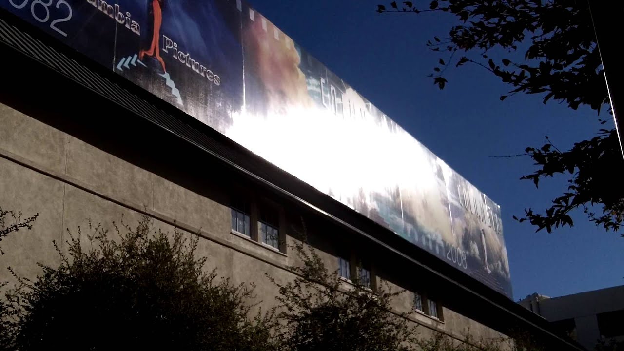 Old Columbia Pictures anniversary history banner at Sony Studios 